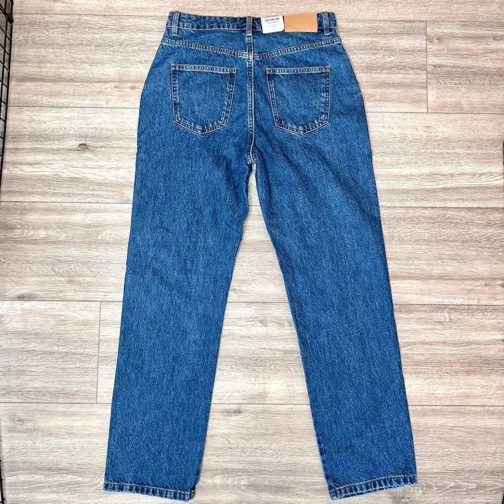 Cotton:On Women's Blue Five Pocket Design Denim Long Straight Jeans NWT - Picture 9 of 9